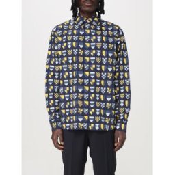 Fendi Camicia in cotone stampato Blue Navy Taglia L