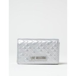 Moschino Clutch in pelle sintetica laminata matelassè Argento Taglia OS