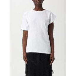 Twinset T-shirt in cotone asimmetrica Bianco Taglia S
