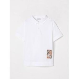 Burberry Polo in cotone con logo Bianco Taglia 6