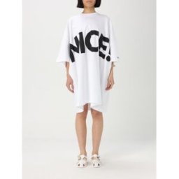 Moschino Abito in cotone "Nice!" Bianco Taglia 42