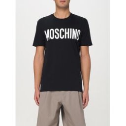 Moschino T-shirt in cotone con maxi logo Nero Taglia S