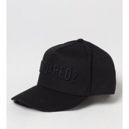 Dsquared2 Cappello in cotone con logo ricamato Nero 1 Taglia OS