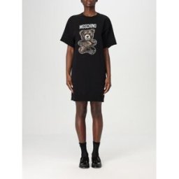 Moschino Abito t-shirt in cotone con stampa Nero Taglia 40