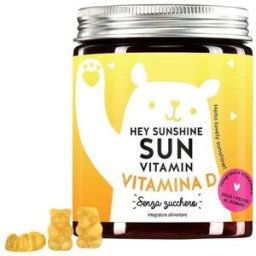 Bears with Benefits Hey Sunshine Sun Vitamin Integratore Sistema Immunitario Ossa e Muscoli, 45 caramelle gommose