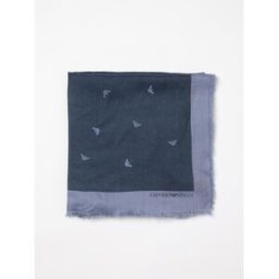 Emporio Armani Sciarpa in viscosa con Eagle jacquard Blue Taglia OS