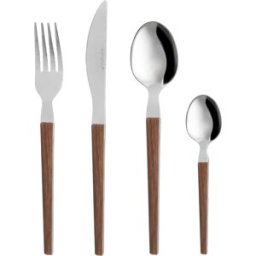 altri brand Set 24 posate in acciaio manico legno Diletta