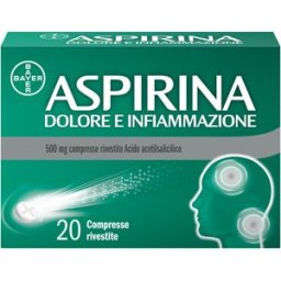 BAYER SpA Aspirina Dolore e Infiammazione - Trattamento sintomatico di febbre e dolori - 20 Compresse 500 mg