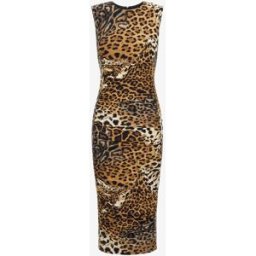 Roberto Cavalli Abito Stampa Jaguar Skin - Female Abiti Marrone Chiaro 44