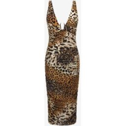 Roberto Cavalli Abito Stampa Jaguar Skin - Female Abiti Marrone 46