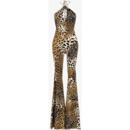 Roberto Cavalli Tuta Stampa Jaguar Skin - Female Abiti Marrone Chiaro 42