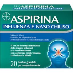 BAYER SpA Aspirina Influenza e Naso Chiuso - Trattamento sintomatico della congestione nasale e di stati febbrili - 20 Bustine