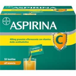 BAYER SpA Aspirina C Granulato - Trattamento sintomatico di mal di testa, febbre e dolori muscolari - Gusto arancia - 10 Bustine
