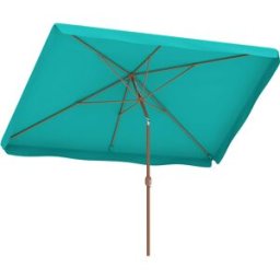 Outsunny Ombrellone da Giardino 2x3 m con Apertura a Manovella, Inclinabile e Anti UV 50+, Turchese