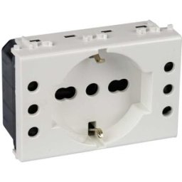 Tecnomat PRESA 4BOX SCHUKO CON 2 PRESE 10A COMPATIBILE VIMAR PLANA 4BP503.V14