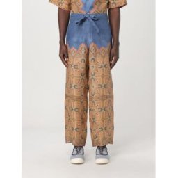 Valentino Pantalone in lino stampato Fantasia Taglia L