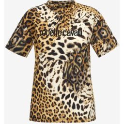 Roberto Cavalli T-shirt Con Stampa Jaguar Skin - Female T-shirt Marrone Chiaro S