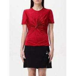 Versace Top in viscosa con spilla da balia Rosso Taglia 40