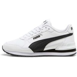 Sneakers Bianche e Nere con Tomaia in Pelle Puma ST Runner v4 L Jr 39