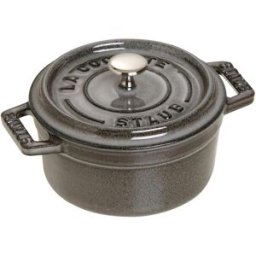 Staub Casseruola tonda in ghisa per induzione colore grigio con maniglie e coperchio, diam. 10cm