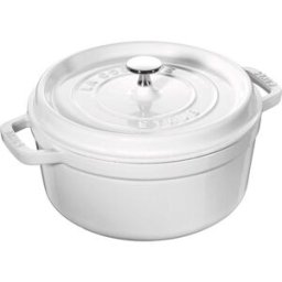 Staub Casseruola tonda in ghisa per induzione Bianco con maniglie e coperchio, diam. 24cm (2° SCELTA)