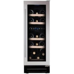 Dunavox Cantina Linea Exclusive 2 temperat. porta vetrata con cornice inox, cassa nera e maniglia inox - classe G, 17 bottiglie - DAUF-17.58DSS