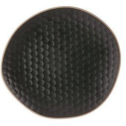 Piatto frutta nero in porcellana Le Coq Kypseli, cm 22x20,5, 6 pezzi