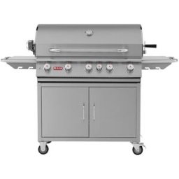 Barbecue a gas metano Bull Brahma con carrello e girarrosto