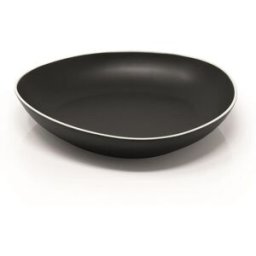 Piatto fondo nero con filo bianco in porcellana Le Coq Persephone, diam. 25,5cm, 6 pezzi