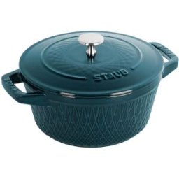 Staub Cocotte in ghisa Twister La Mer per induzione con maniglie e coperchio, diam. 24cm