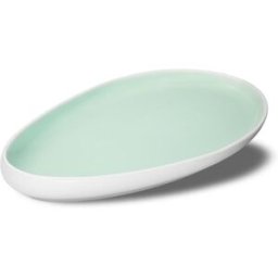 Vassoio goccia acquamarina in porcellana Le Coq Ninfa, cm 32,5x18