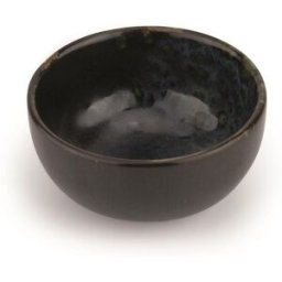 Copetta rotonda color nero con puntini blu Le Coq Phobos, diam. 8,5cm, 6 pezzi