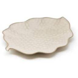 Vassoio foglia beige in porcellana Le Coq Kypseli, cm 22x17