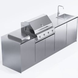 Cucina da esterno Via Nolfi 531 a parete, con barbecue Fry Top 750, OF outdoorkitchens