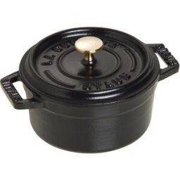 Staub Casseruola tonda in ghisa per induzione colore nero con maniglie e coperchio, diam. 14cm