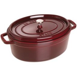 Staub Casseruola ovale in ghisa per induzione colore rosso granato con maniglie e coperchio, diam. 29cm