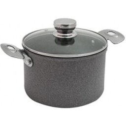 Ballarini Casseruola alta in alluminio antiaderente per induzione con maniglie con coperchio linea Portofino, diam. 24cm