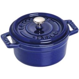 Staub Casseruola tonda in ghisa per induzione colore blu scuro con maniglie e coperchio, diam. 10cm