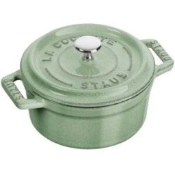 Staub Casseruola tonda in ghisa per induzione colore salvia con maniglie e coperchio, diam. 10cm