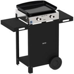 Combo Plancha a gas Initial 50 inox e nero con carrello Enò
