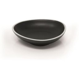 Coppetta angolare nera con filo bianco in porcellana Le Coq Persephone, diam. 9cm, 6 pezzi