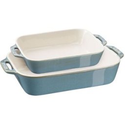 Set di pirofile rettangolari in ceramica Staub, turchese antico, 2 pezzi