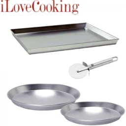 Set "I love Cooking Pizza" di Ballarini, 4 pezzi di teglie e accessori