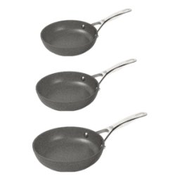 Tris di padelle in alluminio antiaderente per induzione linea Salina di Ballarini, diam. 20,24,28cm