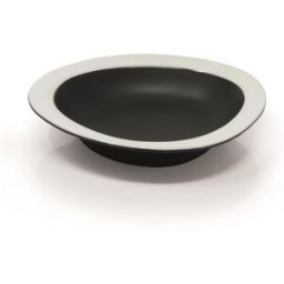 Ciotola angolare fondo nero con fascia bianca in porcellana Le Coq Persephone, diam. 18,5cm