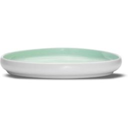 Piatto piano acquamarina in porcellana Le Coq Ninfa, cm 28x25, 6 pezzi