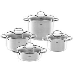 Set di 4 pezzi in Acciaio: tre Pentole diam. 16cm, 20, 24cm e Casseruola linea San Francisco Fissler