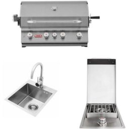Kit Incasso per Cucina da esterno con Barbecue Metano Angus, fornello e lavabo Bull