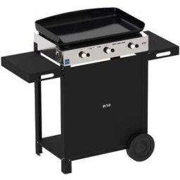 Combo Plancha a gas Initial 65 inox e nero con carrello Enò