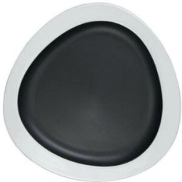 Piatto frutta nero con fascia bianca in porcellana Le Coq Persephone, diam. 22,5cm, 6 pezzi